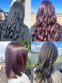 のぶえ美容室の写真/インナーカラー、イヤリングカラーに挑戦したい方にもオススメ★ブリーチを使ったデザインカラーも人気◎