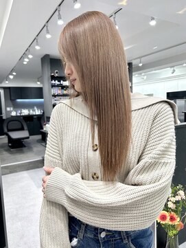 いろあそび 八王子 ワンブリーチで作るベージュカラー