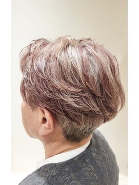 松本平太郎美容室 吉祥寺パートファイブ(PART5) シニアツーブロックショート×イノアカラー×スライシングカラー