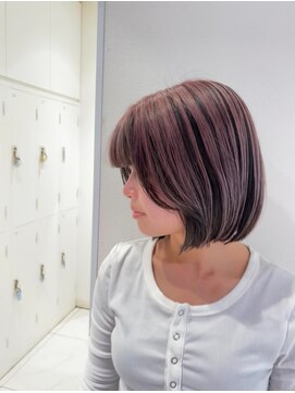 アッシュ 武蔵境店(Ash) ピンクラベンダー×黒　アンブレラカラー