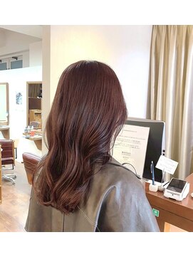 ティーシースペース 元住吉店(T.C.SPACE) ミディアムスタイル×ピンクブラウンカラー