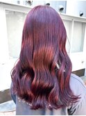 【白石】ブリーチなし赤髪ワインレッドボルドー暖色艶カラー