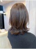 福山人気20代30代40代髪質改善ストレート外はねレイヤーミディ