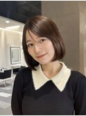 小顔ボブ/内巻きボブ/ショコラブラウン/髪質改善