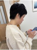30代40代50代ベリーショート似合わせ小顔前髪あり