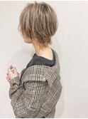 人気30代40代50代大人丸みウルフショート×前髪　中山