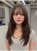 透明感まろやかブラウン/ハッシュカット/レイヤーカット