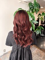 サラジュ 西宮北口店(SARAJU) 【力丸小夏担当】艶感チェリーレッド×上品ロングウェーブ