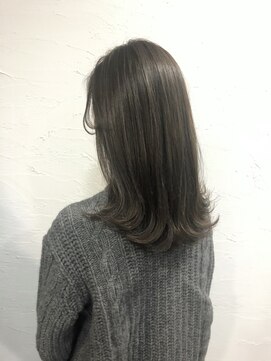 シェノン 西梅田(CHAINON) 似合わせカット/デザインカラー/グレーベージュ/暗髪