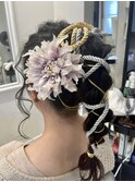 成人式 着付け ヘアセット 紐スタイル