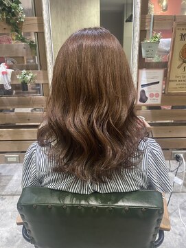 テトテ 門戸厄神店(tetote) 【tetote川崎のサロンスタイル】ユルウェーブセミディ