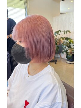 ラ メール ヘア デザイン(La mer HAIR DESIGN) ミニボブ/ペールピンクカラー[ビフォーあり!!]