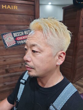 ラボーテイサミヘアーイースト(La.beaut'e ISAMI HAIR EAST) MEN’S HAIRハイライトマッシュパーマ〈理容室〉東浦和メンズ