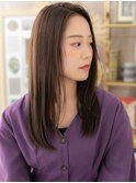 黒髪かきあげバング艶感小顔エアストレートc3大宮20代30代40代