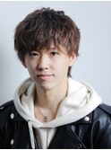 波巻き/マッシュパーマ/ウルフ/ハイライト<理容室>千葉/メンズ