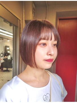イデアル(Ideal) 20代30代大人可愛い艶感ミニボブパッとボブレッドブラウン