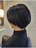 ショート好き耳かけショートボブ絶壁解消でダークカラー