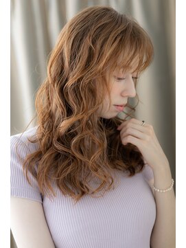 カバーヘア ブリス 戸田公園西口店(COVER HAIR bliss) アプリコットオレンジ小顔フェミニンロングY戸田公園10代20代