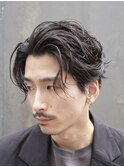 原宿スパイラルパーマラルフカールオールバック大人色気ヘア30代