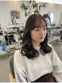 大人美人アッシュオリーブショコラアッシュ韓国風巻きモテ髪