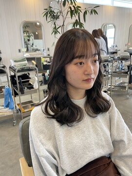シェル 津山の手店(shel) 大人美人アッシュオリーブショコラアッシュ韓国風巻きモテ髪