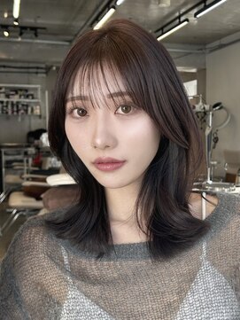 エインアンリー 明治神宮前(AIN.ANLY.) レイヤーカットラベンダーグレーアッシュグレージュ美髪