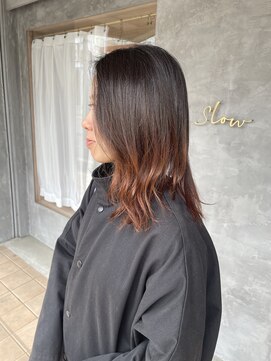 スロウヘアシェア(slow hair×share) オレンジブラウンカラー/城東区美容室