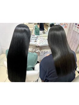 湿気対策《縮毛矯正＋艶TR》自然なストレートで毎朝が楽に♪