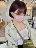 20代30代大人可愛い髪質改善グレージュストレートボブ透明感