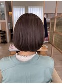 大人ガーリー チョコレート プリカール 小顔 丸みショートボブ