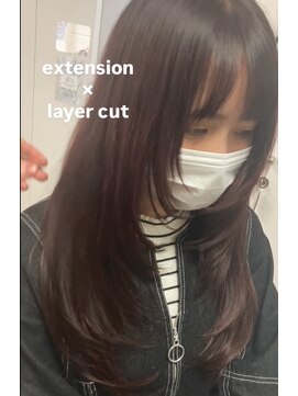 アーチフォーヘア 心斎橋店(a-rch for hair) レッド＋レイヤーエクステデザイン