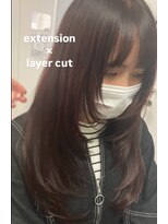 アーチフォーヘア 心斎橋店(a-rch for hair) レッド+レイヤーエクステデザイン