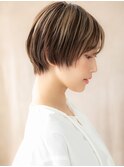 アンブレラカラーひし形小顔ベリーショートマッシュ10代20代X