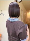 〈浅草 半個室〉ワインピンクレッドブラウン肩ボブ