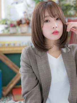 カバーヘア ブリス 大宮西口(COVER HAIR bliss) *bliss大宮*斜めバング×外国人風カラーのツヤ感セミディa!