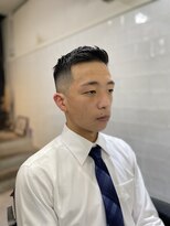 メリケンバーバーショップ フクオカ(MERICAN BARBERSHOP FUK)&nbsp;ツーブロックツイストパーマビジネスかき上げフェードS11