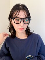 小顔前髪顔周りレイヤー×グレージュカラー デザインカラー