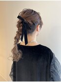 編みおろし/平塚ヘアセット/パーティーアレンジ