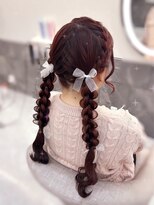 ヘア サロン クラン ソア 心斎橋店(hair salon clan soar)&nbsp;編みおろしツイン【クランソア】ヘアメ/ヘアセット/心斎橋ヘアメ