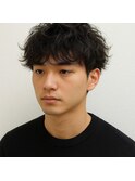 メンズフェザーパーマ/刈り上げショート/20代30代40代50代