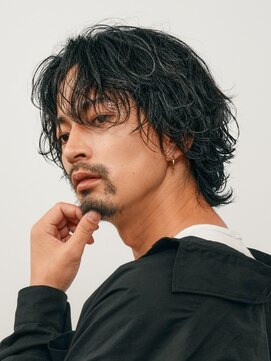 テン 心斎橋(tenn.) 難波シャドウパーマメンズマッシュウルフカット波巻きパーマ色気