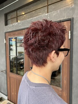 ナナ バイ ピケ(nana by pique) メンズ/スパイキーショート/くせ毛/赤/カラー