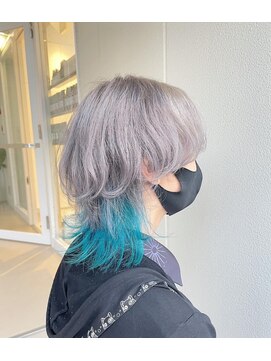 ヘアサロン ガリカ 表参道(hair salon Gallica) 派手髪ツートンウルフ/シルバーアッシュ
