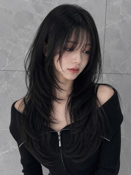 ユーフォリア 新宿通り(Euphoria) 韓国レイヤーロングハッシュカットハイレイヤー黒髪