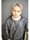 【millci】　プラチナアッシュ オールバックショート