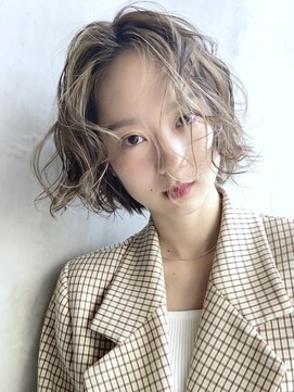 アイティーバイアルバム 八王子店(IT by ALBUM) ウェーブボブ_マロンベージュAラインボブかきあげロング_48302