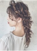 あみこみが入った編みおろしヘアアレンジ★新宿早朝ヘアセット