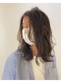 フロントレイヤー×ラフウェーブ×チョコレートブラウン