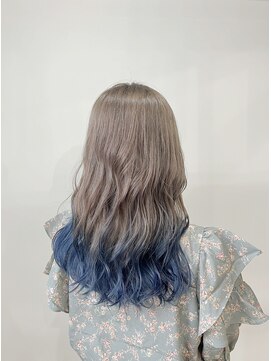 ファイブバイジエクト 堀江(FIVE by The Ect) グレージュ×ブルー裾カラー