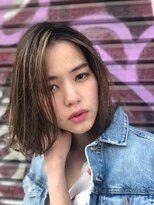 ヘアーデザイン ディードット ウル(D. ulu)&nbsp;ミディアムボブ×ハイライト＝夏ボブ